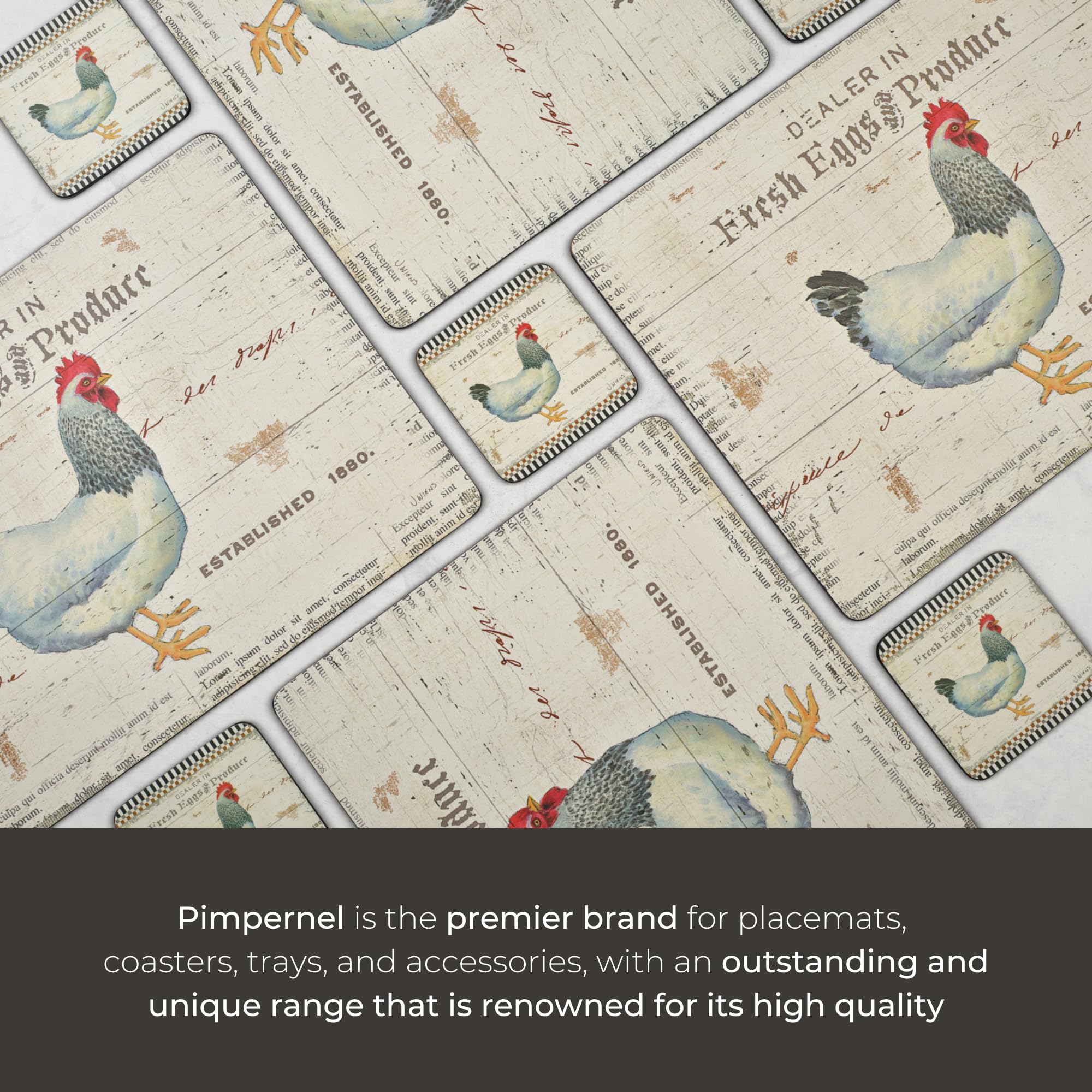 Amazon｜Pimpernel On The Farm Placemats - Set of 4 (Large